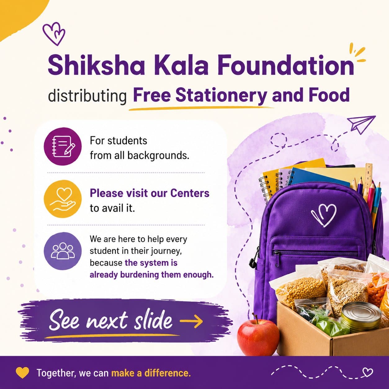 Shiksha Zone student support creative from Shiksha Kala Foundation.